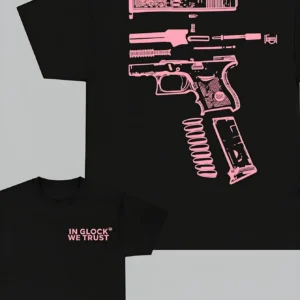 "We Trust " Double-Sided Printed T-Shirt, Light Pink, Unisex, Men's Gift, Casual Men's Cotton T-Shirt.